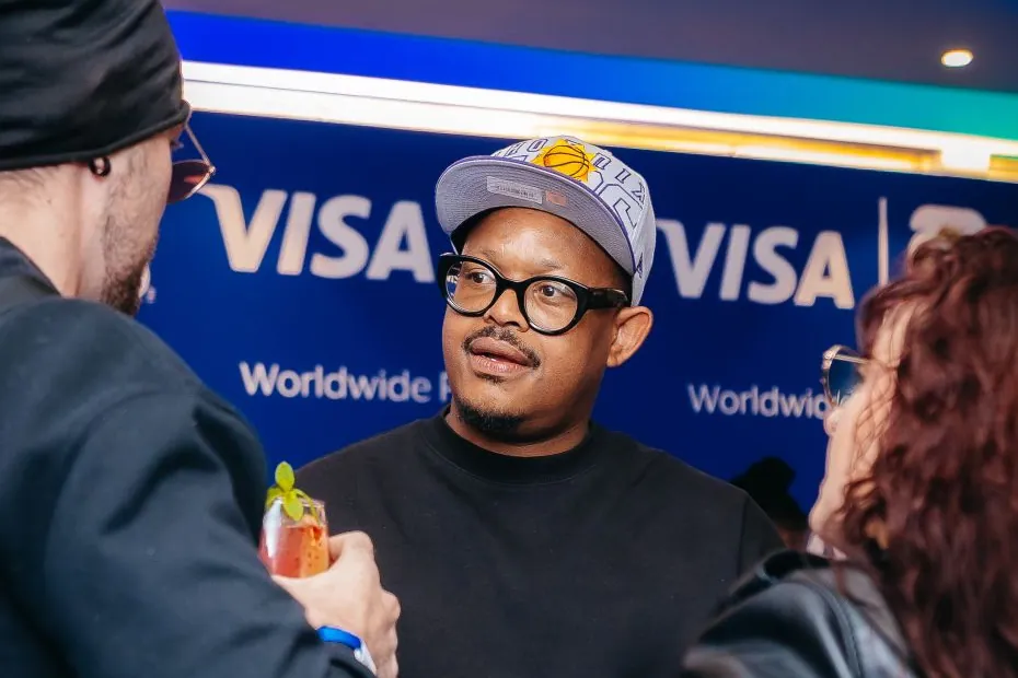 Ndu Donsa in conversation at a Visa and FIFA World Cup event